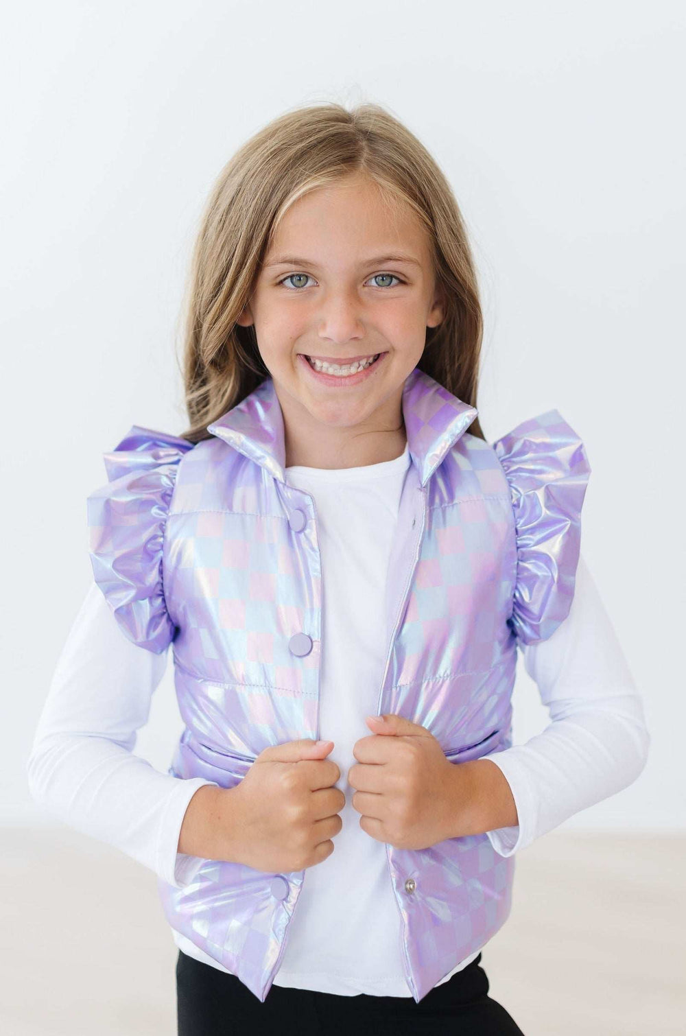 Lavender Haze Checker Puffer Vest - Mila & Rose ® - Flyclothing LLC