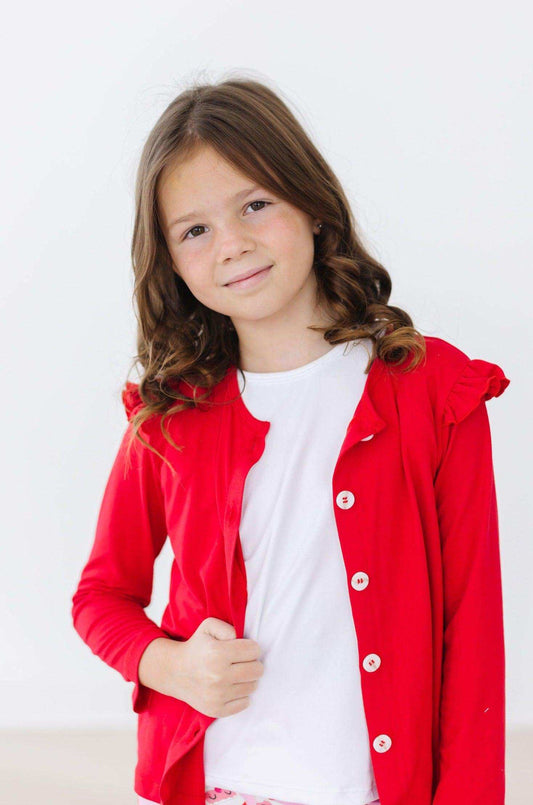 Red Ruffle Cardigan - Mila & Rose ® - Flyclothing LLC