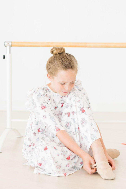 Clara's Christmas 3/4 Sleeve Ruffle Twirl Dress - Mila & Rose ® - Flyclothing LLC