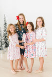 Clara's Christmas 3/4 Sleeve Ruffle Twirl Dress