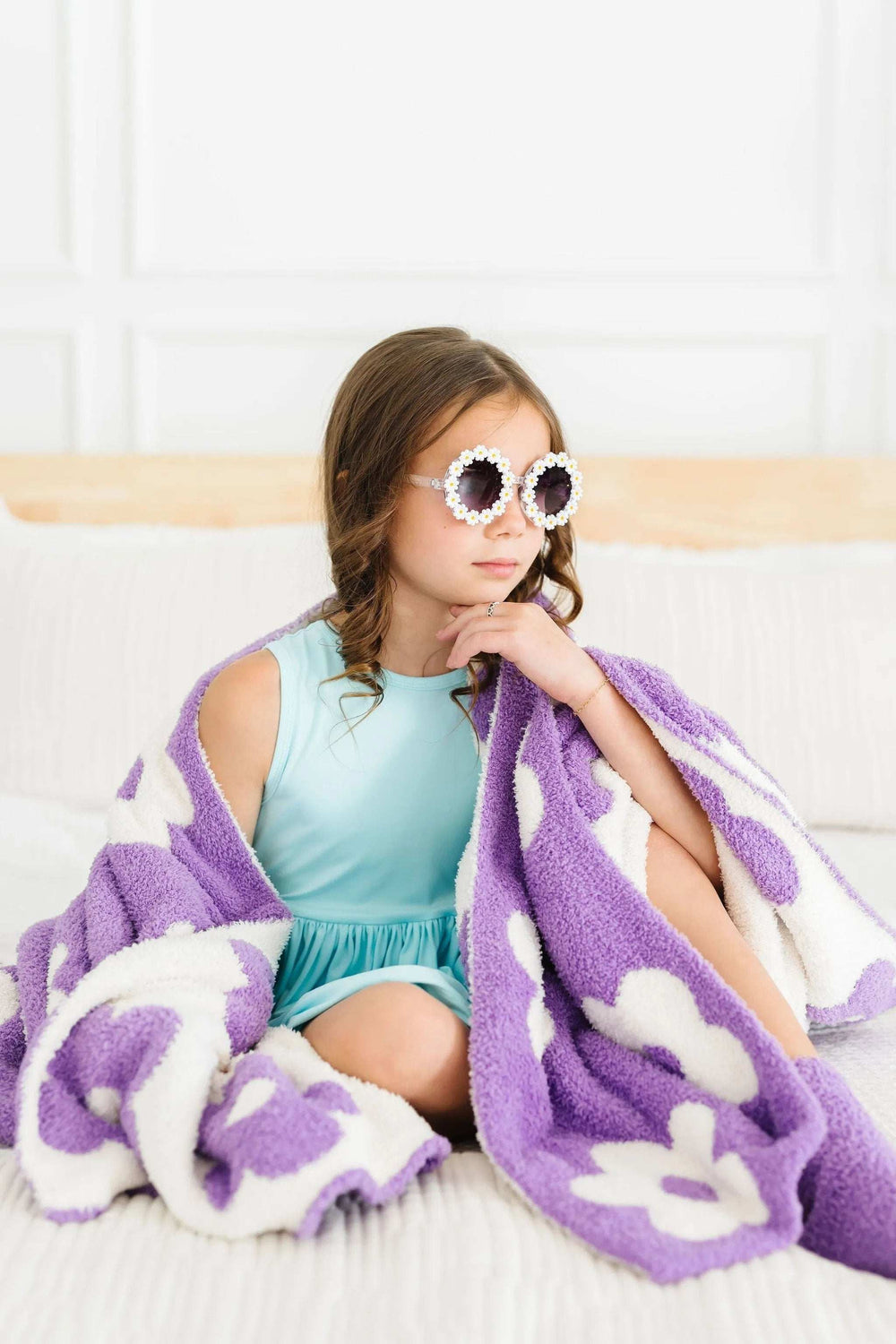 Lilac/Coconut Flower Cozy Blanket - Mila & Rose ® - Flyclothing LLC