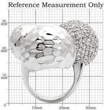 0W121 - Rhodium Brass Ring with AAA Grade CZ in Clear - Alamode - Flyclothing LLC