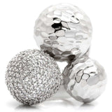 0W121 - Rhodium Brass Ring with AAA Grade CZ in Clear - Alamode - Flyclothing LLC