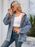 Button Up Long Sleeve Denim Jacket - Trendsi - Flyclothing LLC