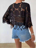 Openwork Round Neck Cover-Up - Trendsi - Flyclothing LLC
