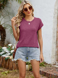 Round Neck Short Sleeve T-Shirt - Trendsi - Flyclothing LLC