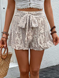 Tied Printed High Waist Shorts - Trendsi - Flyclothing LLC