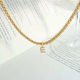 Brass Inlaid Zircon Letter Pendant Necklace - Trendsi - Flyclothing LLC