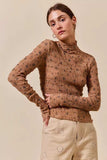 SO ME Floral Print Textured Long Sleeve Knit Top - Trendsi - Flyclothing LLC
