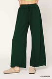 Umgee Elastic Drawstring Waistband Wide Leg Pants - Trendsi - Flyclothing LLC