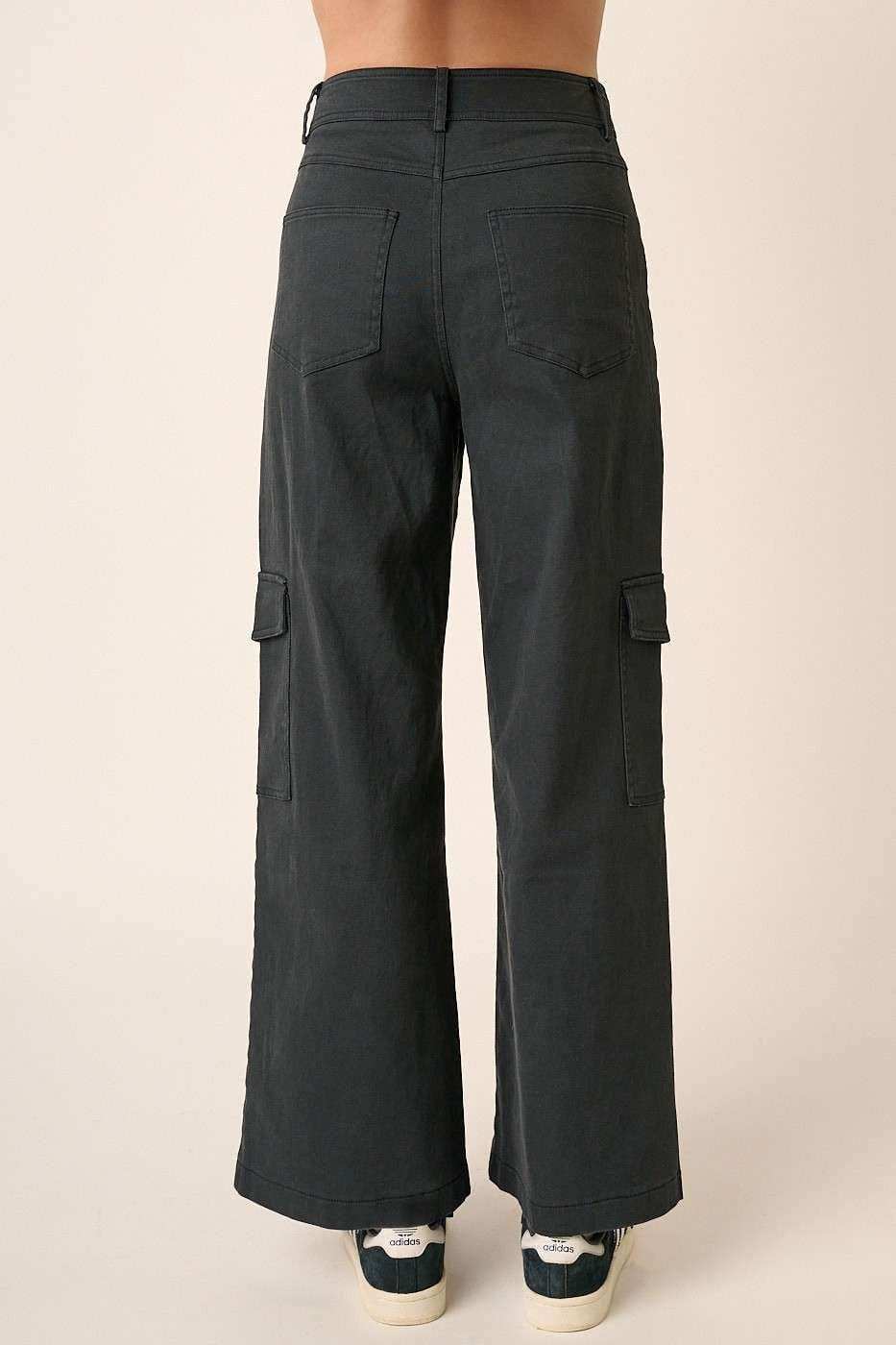 Mittoshop Wide Leg High Waist Pants with Cargo Pockets - Trendsi - Flyclothing LLC