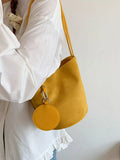 Suede Solid Color Bucket Bag - Trendsi - Flyclothing LLC