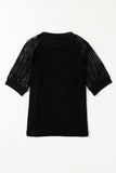 Round Neck Half Sleeve Top - Trendsi - Flyclothing LLC