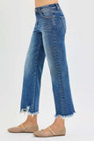 RISEN Full Size Mid Rise Crop Straight Jeans Plus Size - Trendsi - Flyclothing LLC