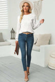 Textured Round Neck Long Sleeve Blouse - Trendsi - Flyclothing LLC