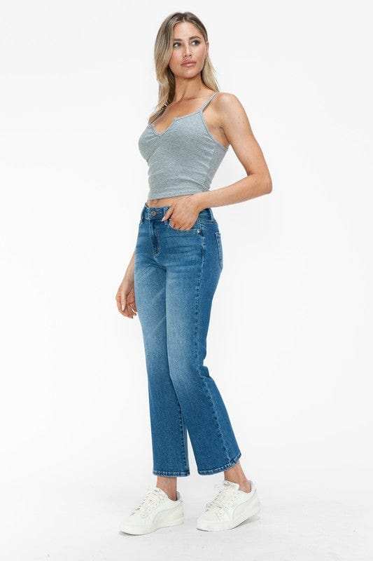 bytos Full Size Cat's Whiskers Mid Rise Ankle Jeans - Trendsi - Flyclothing LLC