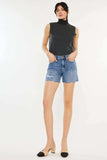 Kancan Distressed High Waist Denim Shorts - Trendsi - Flyclothing LLC