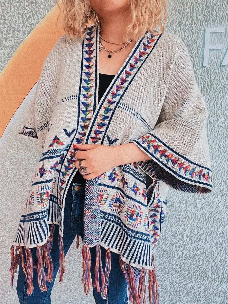 Fringe Open Front Cardigan - Trendsi - Flyclothing LLC