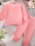 Children's Heart Round Neck Top and Pants Set - Trendsi - Flyclothing LLC