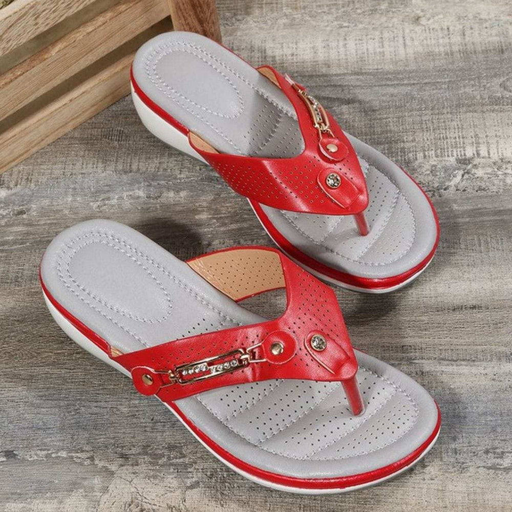 Toe Post Wedge Sandals - Trendsi - Flyclothing LLC