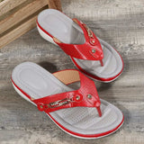 Toe Post Wedge Sandals - Trendsi - Flyclothing LLC