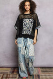 POL Floral Patchwork Lace Accent Blouse - Trendsi - Flyclothing LLC