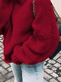 Full Size Chunky Knit Turtleneck Sweater Plus Size - Trendsi - Flyclothing LLC