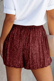 Sequin Elastic Waist Shorts - Trendsi - Flyclothing LLC