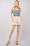 VERY J Drawstring Elastic Waist Linen Shorts - Trendsi - Flyclothing LLC
