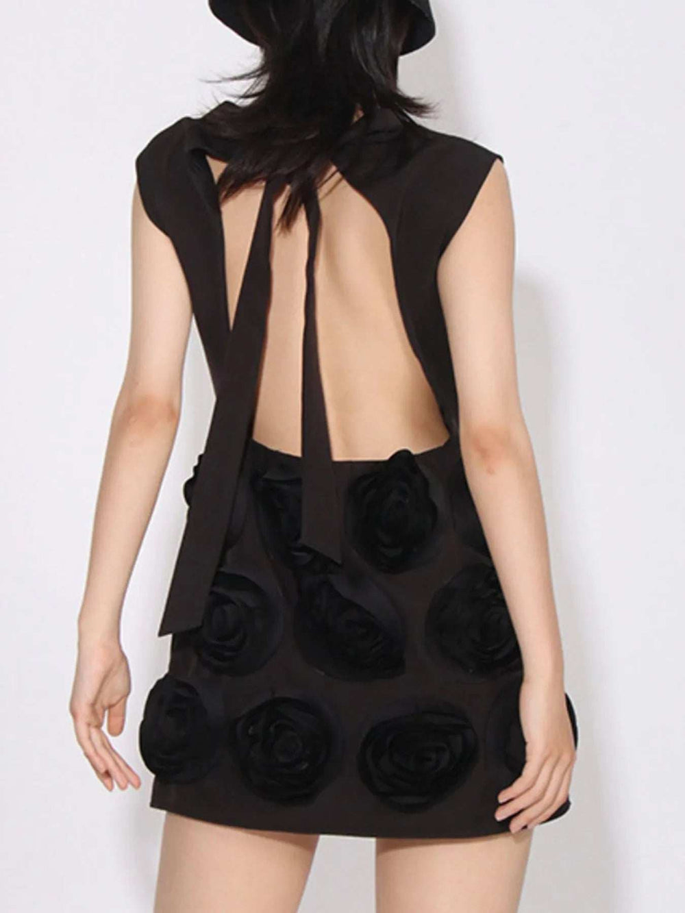 Backless Sleeveless Striped Mini Dress - Trendsi - Flyclothing LLC