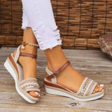 Open Toe Platform Wedge Sandals - Trendsi - Flyclothing LLC