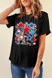 Graphic Round Neck Short Sleeve T-Shirt - Trendsi - Flyclothing LLC