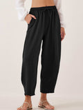 Full Size Drawstring Cropped Jogger Pants Plus Size - Trendsi - Flyclothing LLC