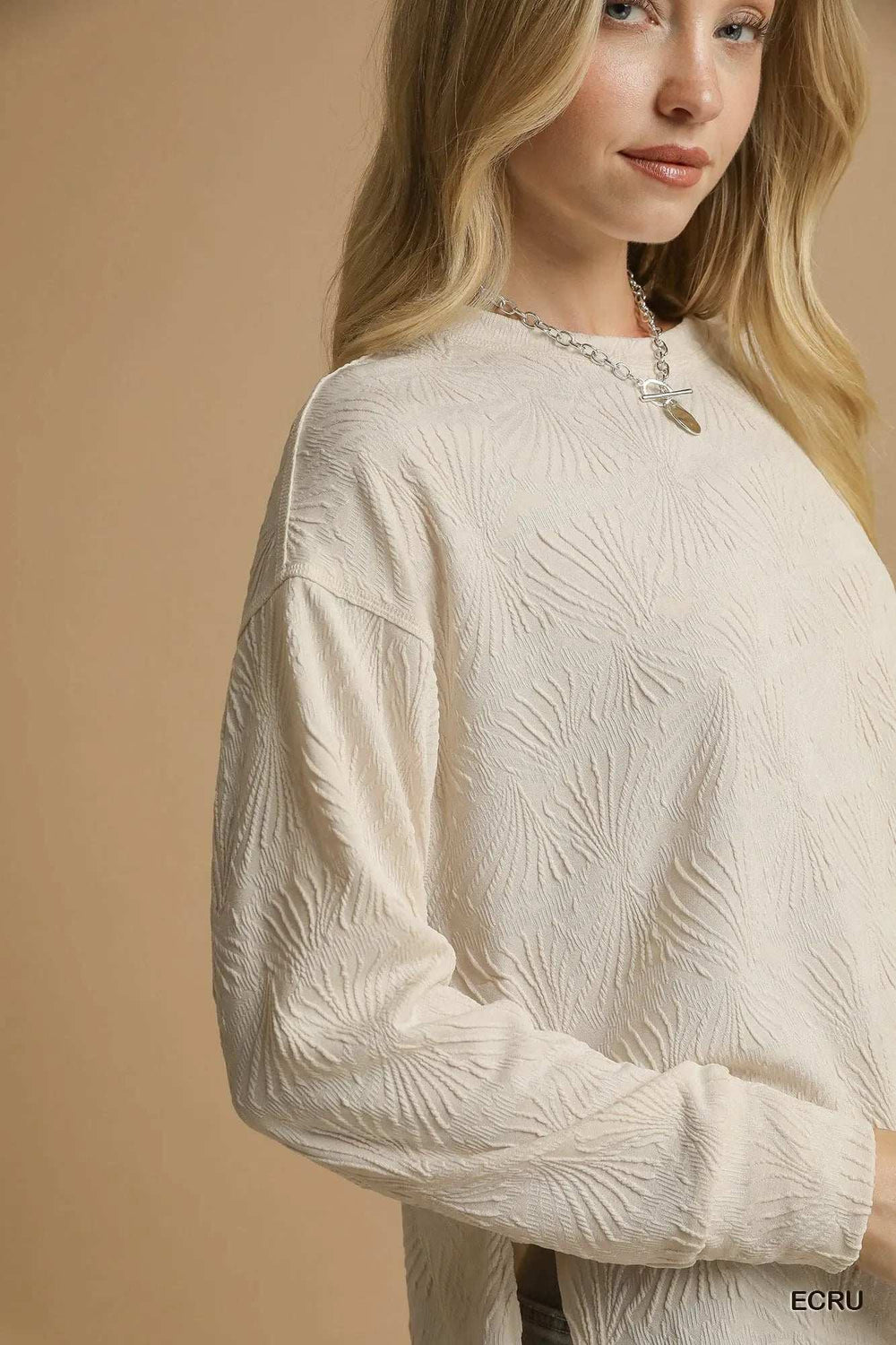 Umgee Textured Knit Long Sleeve Top - Trendsi - Flyclothing LLC