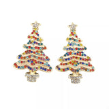 Christmas Tree Rhinestone Earrings - Trendsi - Flyclothing LLC