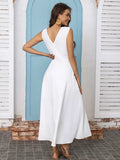 Full Size Slit V-Neck Sleeveless Midi Dress - Trendsi - Flyclothing LLC