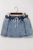 Drawstring High Waist Pocketed Denim Shorts - Trendsi - Flyclothing LLC