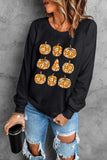 Pumpkin Round Neck Long Sleeve Sweatshirt - Trendsi - Flyclothing LLC