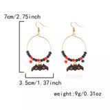 Halloween Bat Charm Hoop Earrings - Trendsi - Flyclothing LLC