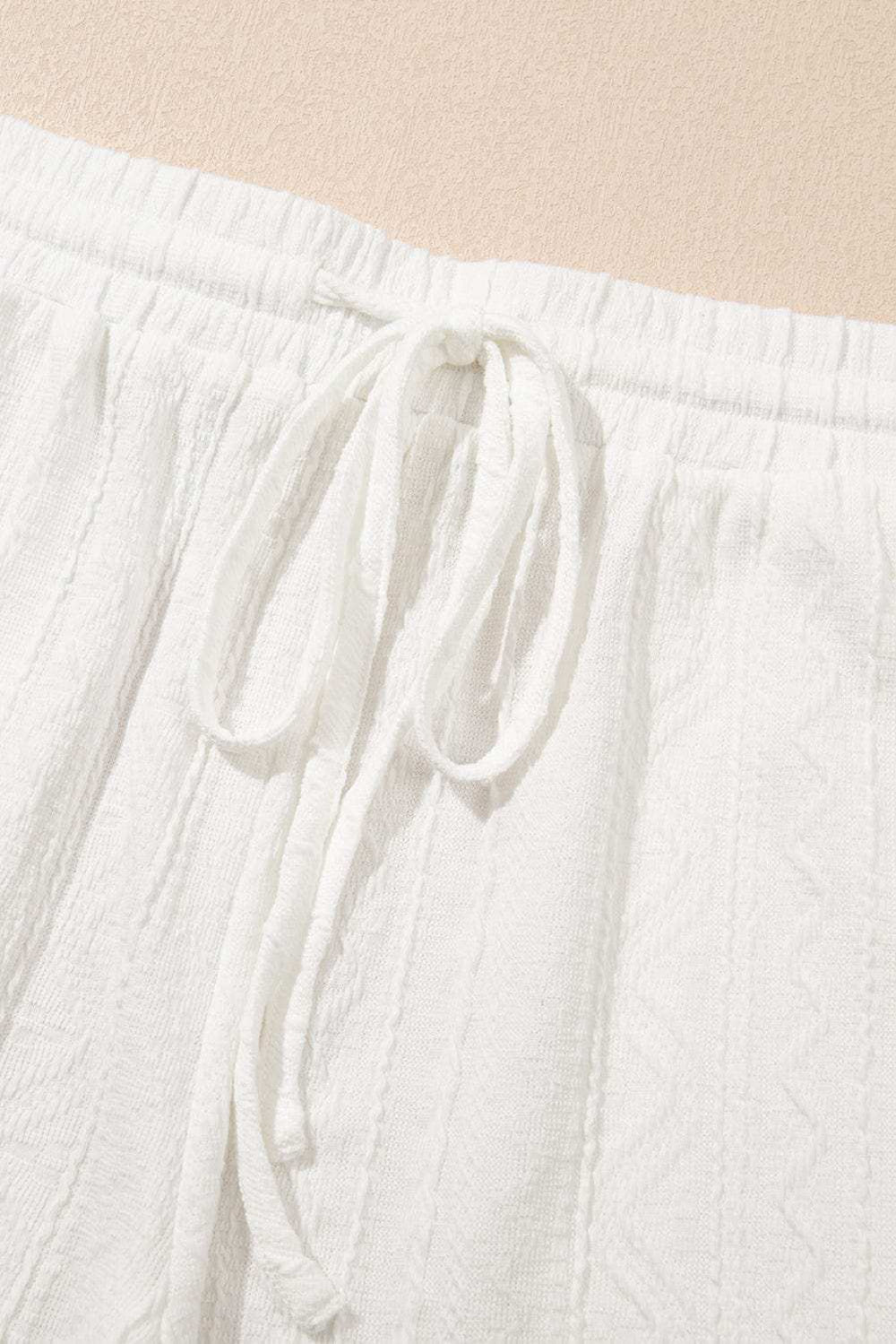 Texture Short Sleeve Top and Shorts Set - Trendsi - Flyclothing LLC