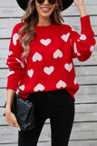 Angel Wings Heart Round Neck Long Sleeve Sweater - Trendsi - Flyclothing LLC