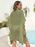 Ruffled Open Front Cover-Up - Trendsi - Flyclothing LLC