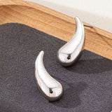 Curved Teardrop Stud Earrings - Trendsi - Flyclothing LLC