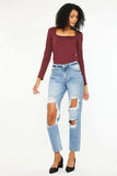Kancan High Rise Distressed Boyfriend Jeans - Trendsi - Flyclothing LLC