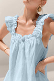 Ruffled Square Neck Top and Shorts Set - Trendsi - Flyclothing LLC