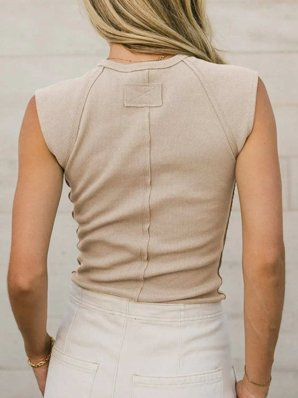 Ribbed Round Neck Slim Tank - Trendsi - Flyclothing LLC