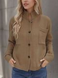 Button Up Long Sleeve Cardigan - Trendsi - Flyclothing LLC