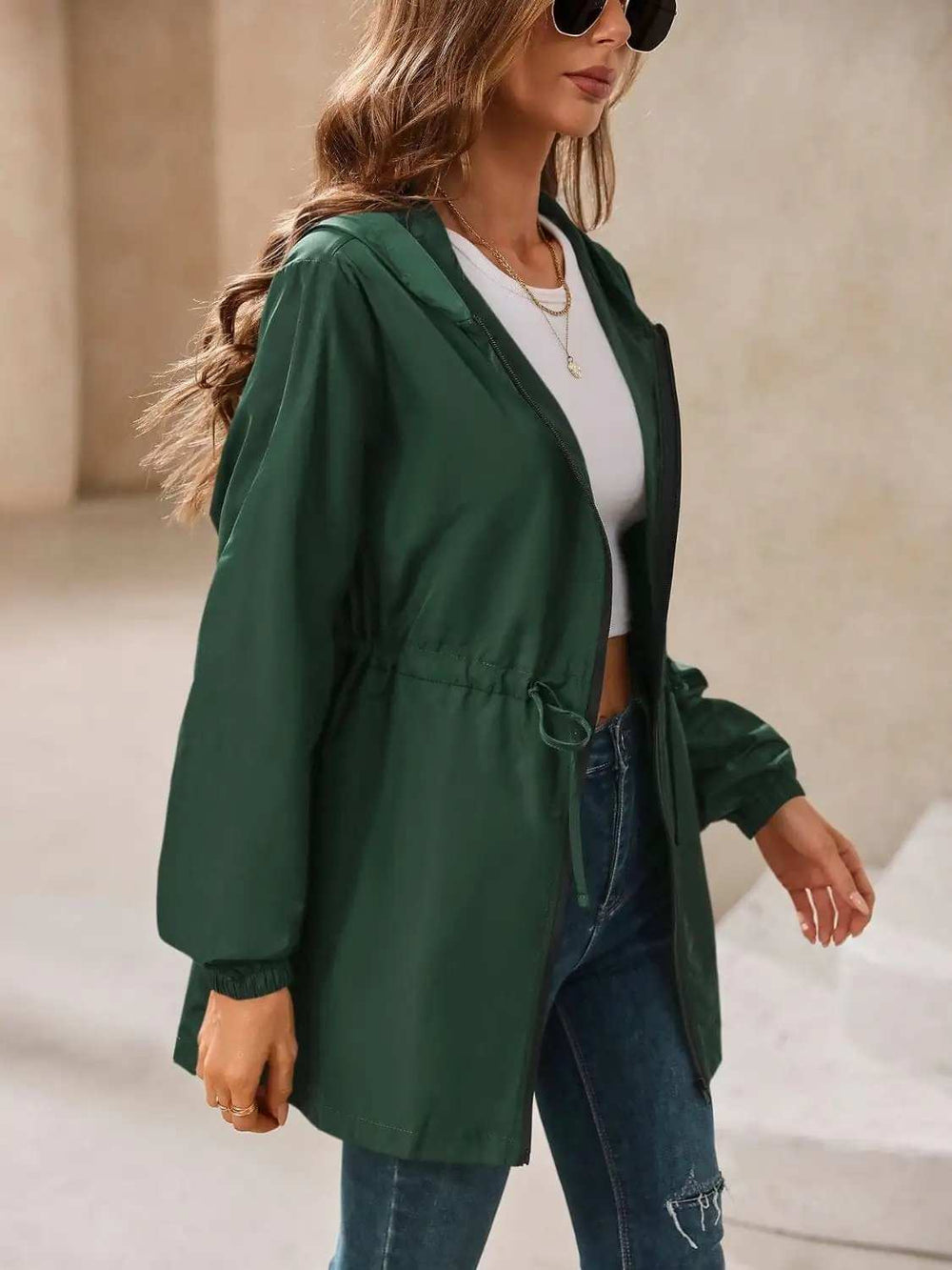 Ivy Lane Outdoor Waterproof Long Sleeve Hooded Windbreaker - Trendsi - Flyclothing LLC