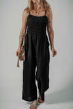 Smocked Spaghetti Straps Wide Leg Jumpsuit - Trendsi - Flyclothing LLC