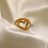 18K Gold-Plated Heart Ring - Trendsi - Flyclothing LLC